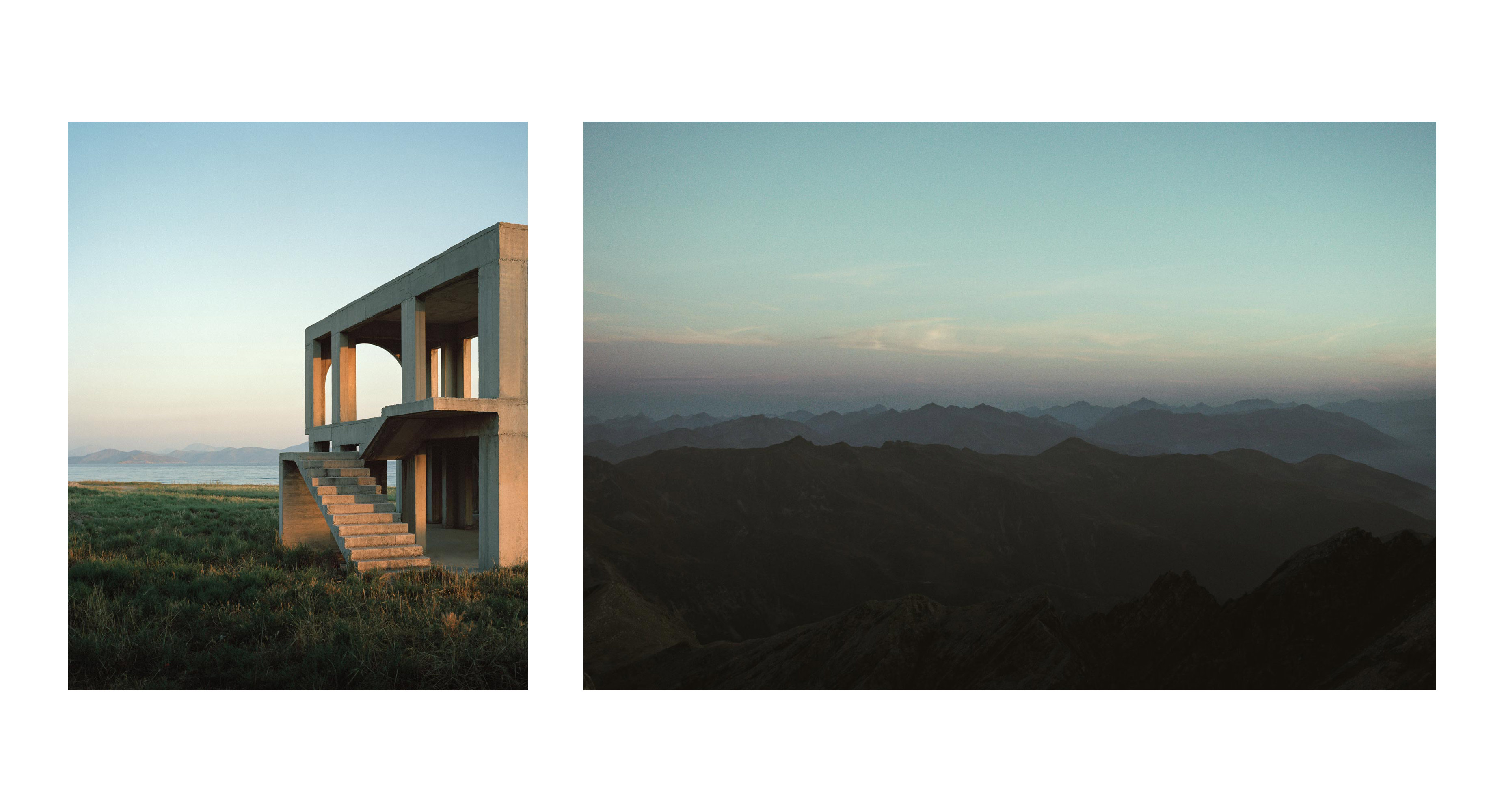 Sunrise Kos Concrete Shell Mountain Layers Perspective Time Future