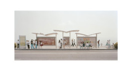 People waiting Busstop Architecture Xiamen China